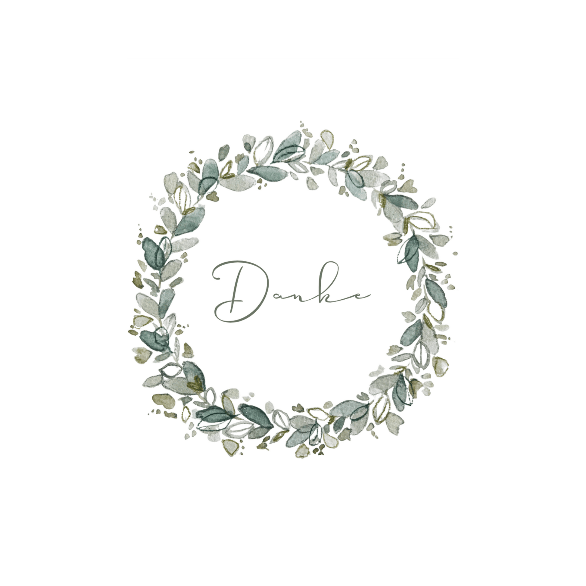 Karte Danke Kranz grün Christinas Kartenkunst