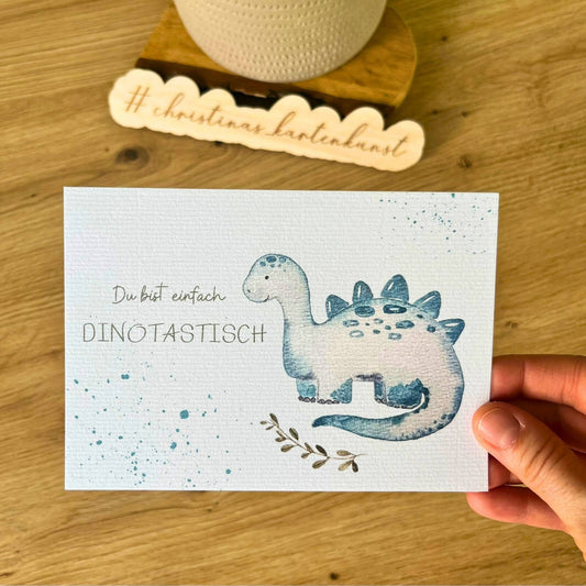 Karte DINOTASTISCH Langhals Christinas Kartenkunst