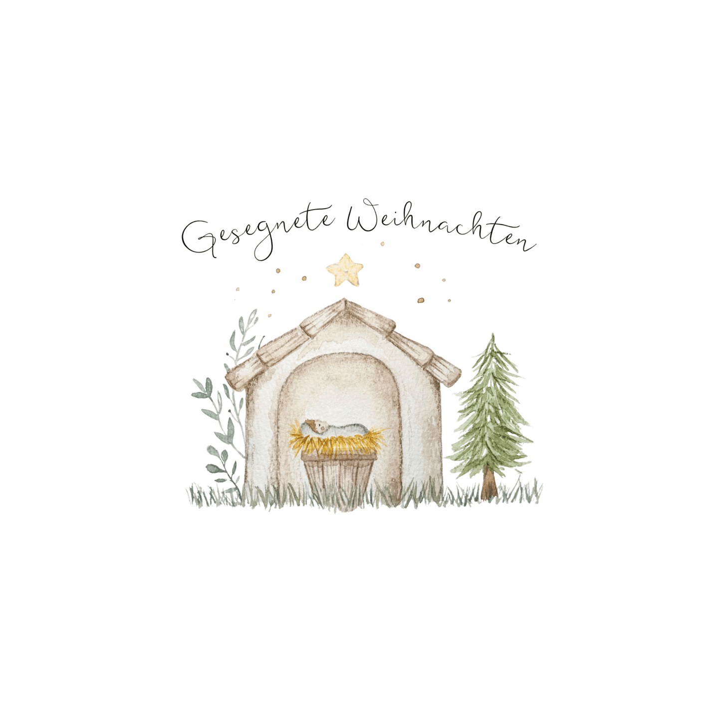  Weihnachtskarte Krippe Christinas kartenkunst