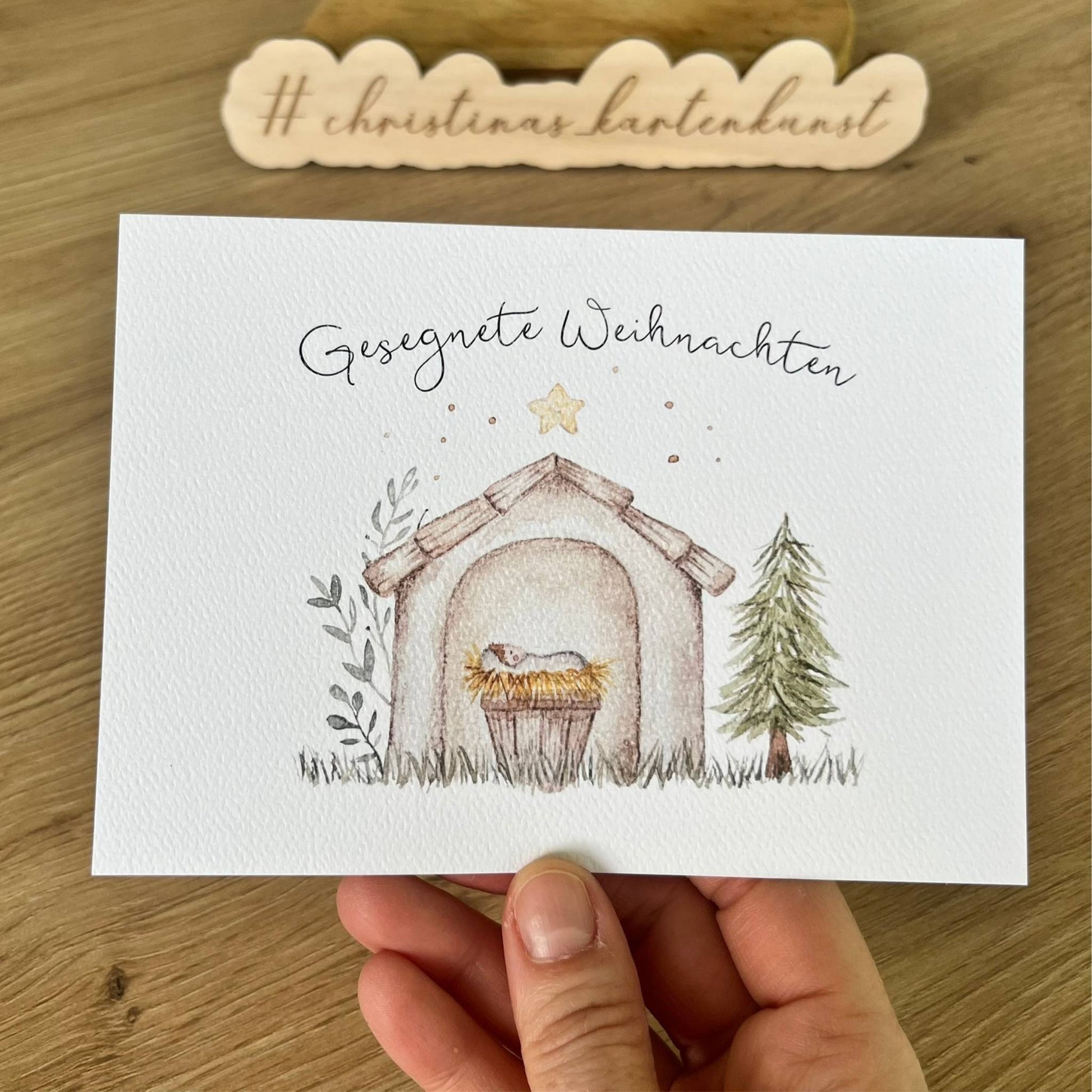  Weihnachtskarte Krippe Christinas kartenkunst